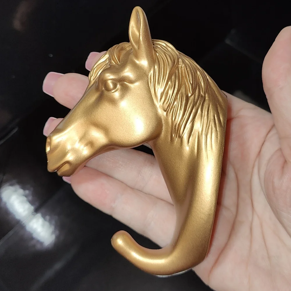Decorative Golden Horse Head PVC Wall Hook
